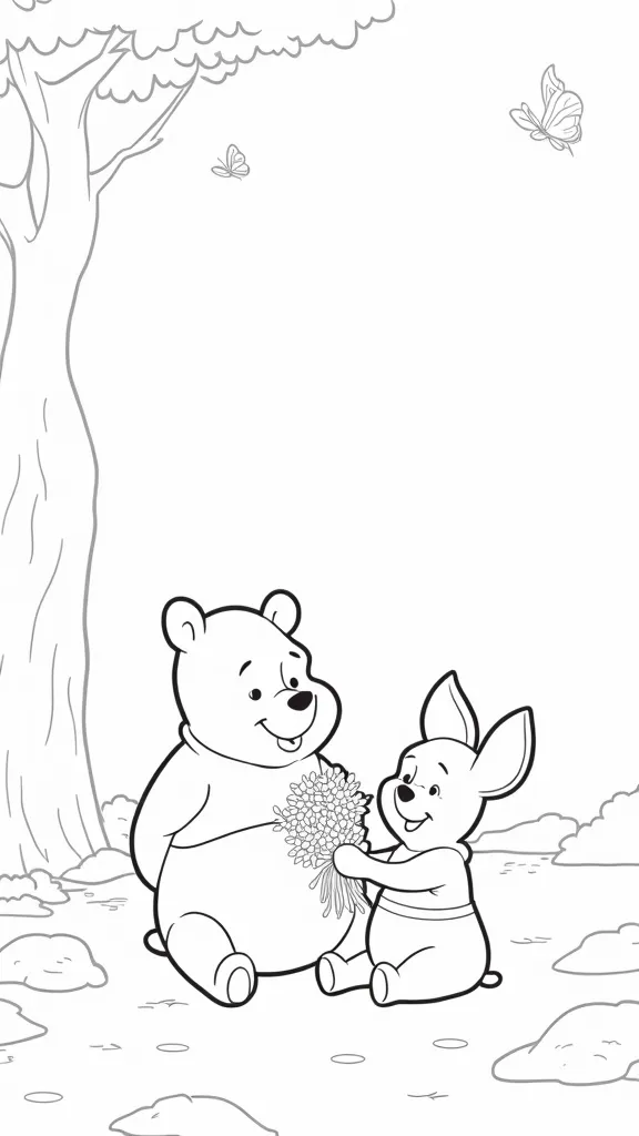 Páginas para colorear de Piglet y Pooh